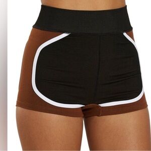 FP Movement by Free People Black and Brown High Waist Shorts